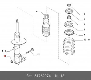 Гайка 51762974 ALFA FIAT LANCIA