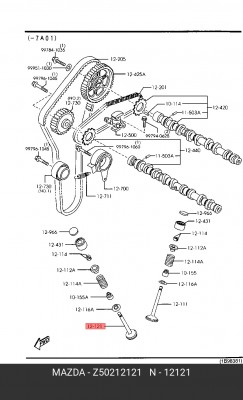 Клапан выпускной Z502-12-121 MAZDA