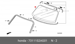 Стекло ветровое 73111S2AG01 HONDA