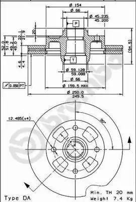 Тормозной диск 09690610 BREMBO