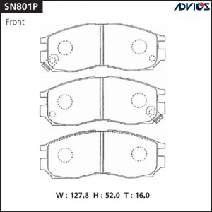 Колодки тормозные дисковые SN801P ADVICS