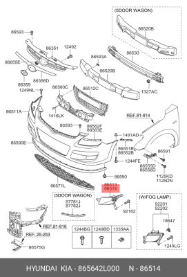 Накладка бампера 865642L000 HYUNDAI KIA
