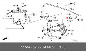 Втулка стабилизатора 52306-TA1-A02 HONDA