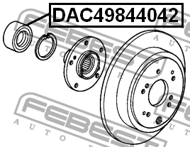 Подшипник ступицы колеса DAC49844042 FEBEST