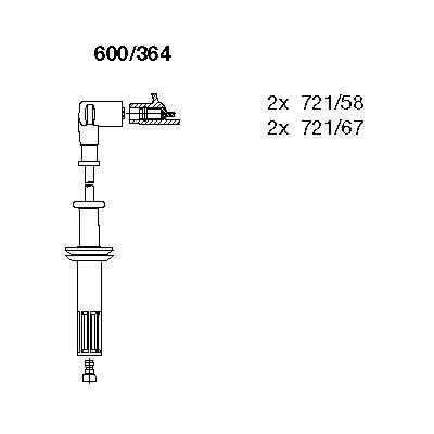 Ккомплект проводов зажигания 600364 BREMI
