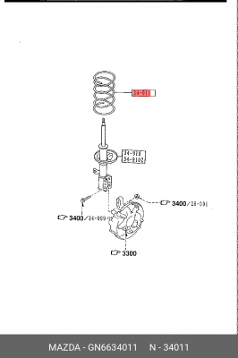 Пружина подвески GN66-34-011 MAZDA