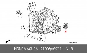 Уплотняющее кольцо, дифференциал 91206PC9711 HONDA