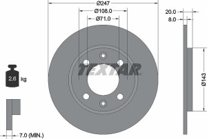 Тормозной диск 92043200 TEXTAR