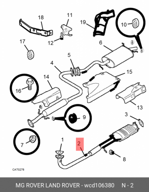 Катализатор WCD106380 MG ROVER LAND ROVER
