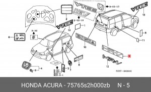 Эмблема 75765S2H000ZB HONDA