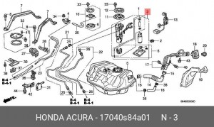 Топливный насос 17040-S84-A01 HONDA