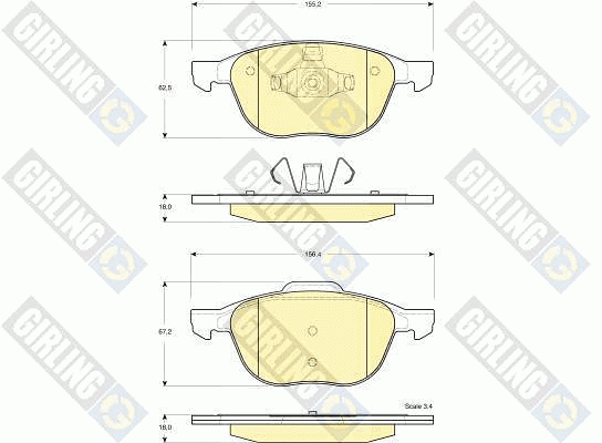 Комплект тормозных колодок, диско 6115832 GIRLING
