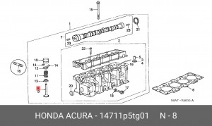 Впускной клапан 14711P5TG01 HONDA