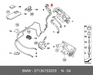 Трубка гидравлическая активной подвески 37 13 6 753 029 BMW