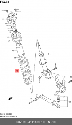 Пружина ходовой части 41111-83E10 SUZUKI