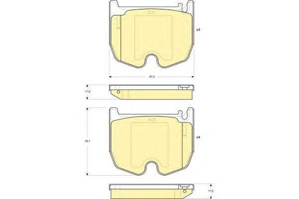 Комплект тормозных колодок, диско 6115419 GIRLING
