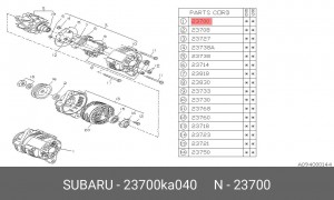 Генератор 23700KA040 SUBARU