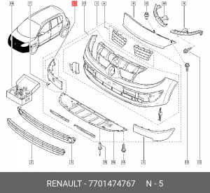 Накладка бампера 7701474767 RENAULT