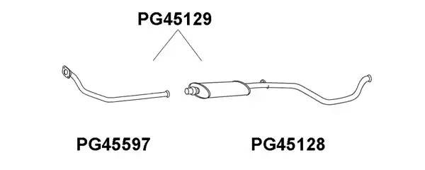 Предглушитель выхлопных газов PG45129 VENEPORTE