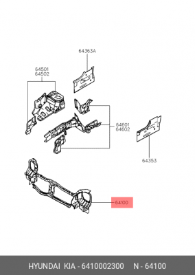 Облицовка передка 6410002300 HYUNDAI KIA