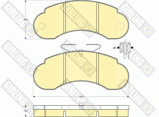 Комплект тормозных колодок, диско 6109503 GIRLING