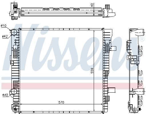 Радиатор, охлаждение двигател 62629A NISSENS