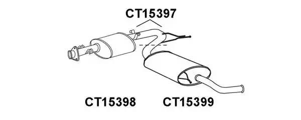 Предглушитель выхлопных газов CT15398 VENEPORTE