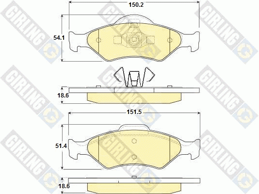 Комплект тормозных колодок, диско 6114182 GIRLING