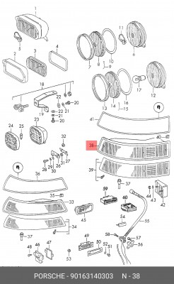 Задний фонарь 90163140303 PORSCHE
