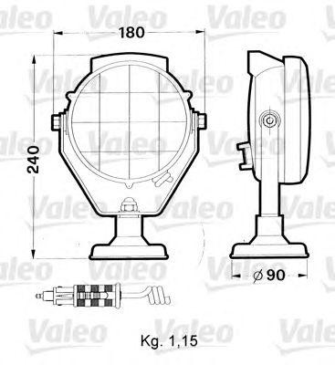 Вставка фары, фара рабочего освещения 040022 VALEO PHC