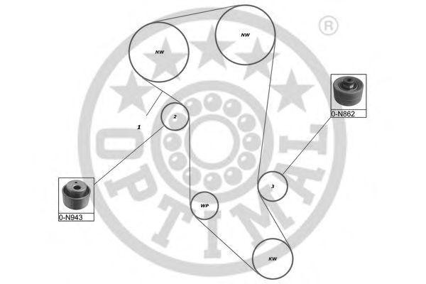 Комплект ремня ГРМ SK-1082 OPTIMAL