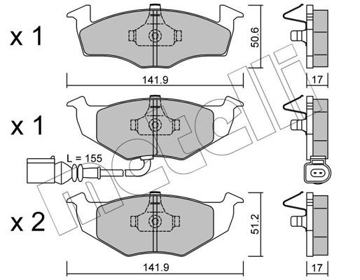 Комплект тормозных колодок, диско 2202063 METELLI