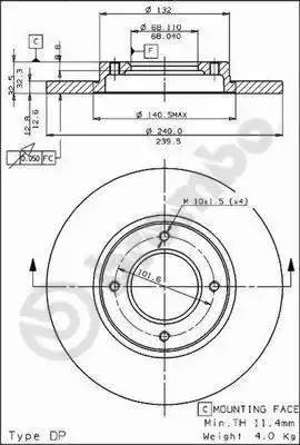 Тормозной диск 08496720 BREMBO