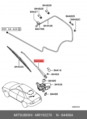 Рычаг стеклоочистителя, система очистки окон MR192270 MITSUBISHI