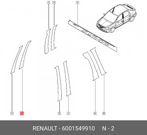Накладка двери 6001549910 RENAULT