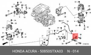 Подушка двигателя 50850STXA03 HONDA