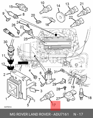 Датчик, температура охлаждающей жидкости ADU7161 MG ROVER LAND ROVER