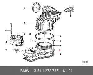 Датчик потока воздуха 13 51 1 278 735 BMW
