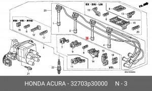 Ккомплект проводов зажигания 32703P30000 HONDA