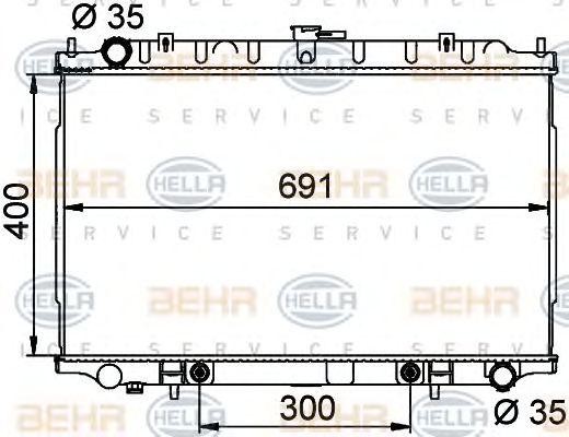 Радиатор, охлаждение двигател 8MK 376 724-671 HELLA