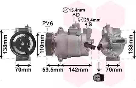 Компрессор, кондиционер 5800K258 VAN WEZEL