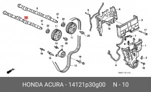 Распредвал 14121P30G00 HONDA
