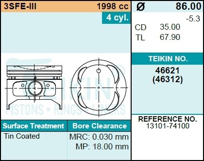 Поршень ДВС 46621100 TEIKIN