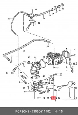Датчик, положение дроссельной заслонки 93060611902 PORSCHE