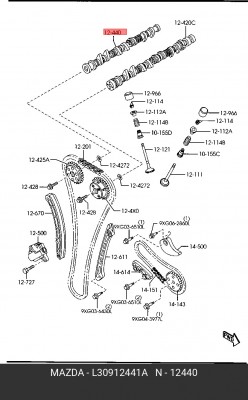 Распредвал L309-12-441A MAZDA