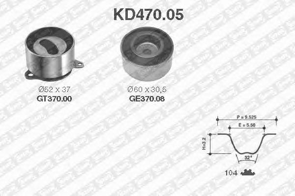 Комплект ремня ГРМ KD470.05 NTN SNR