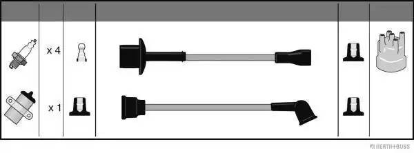 Ккомплект проводов зажигания J5382026 H B JAKOPARTS NIPPARTS