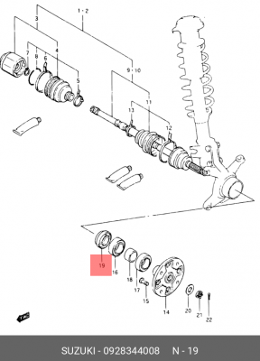 Комплект подшипника ступицы колеса 09283-44008 SUZUKI