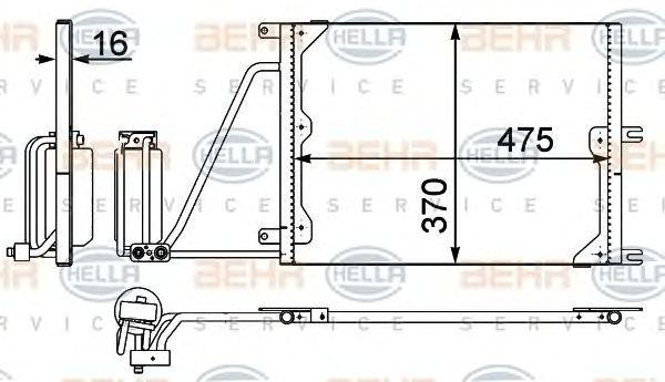 Конденсатор, кондиционер 8FC 351 037-631 HELLA