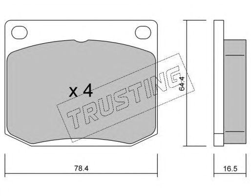 Комплект тормозных колодок, диско 0200 TRUSTING